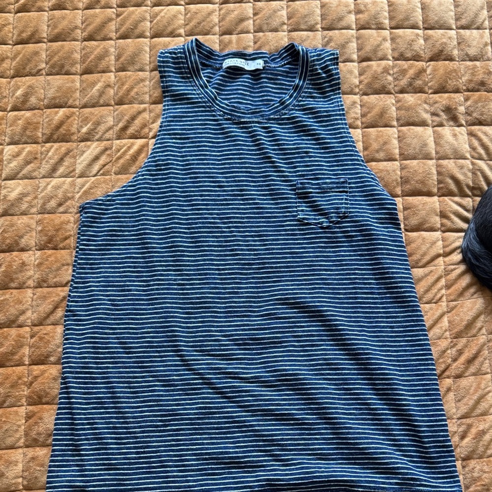 Stateside Navy and White Striped Tee